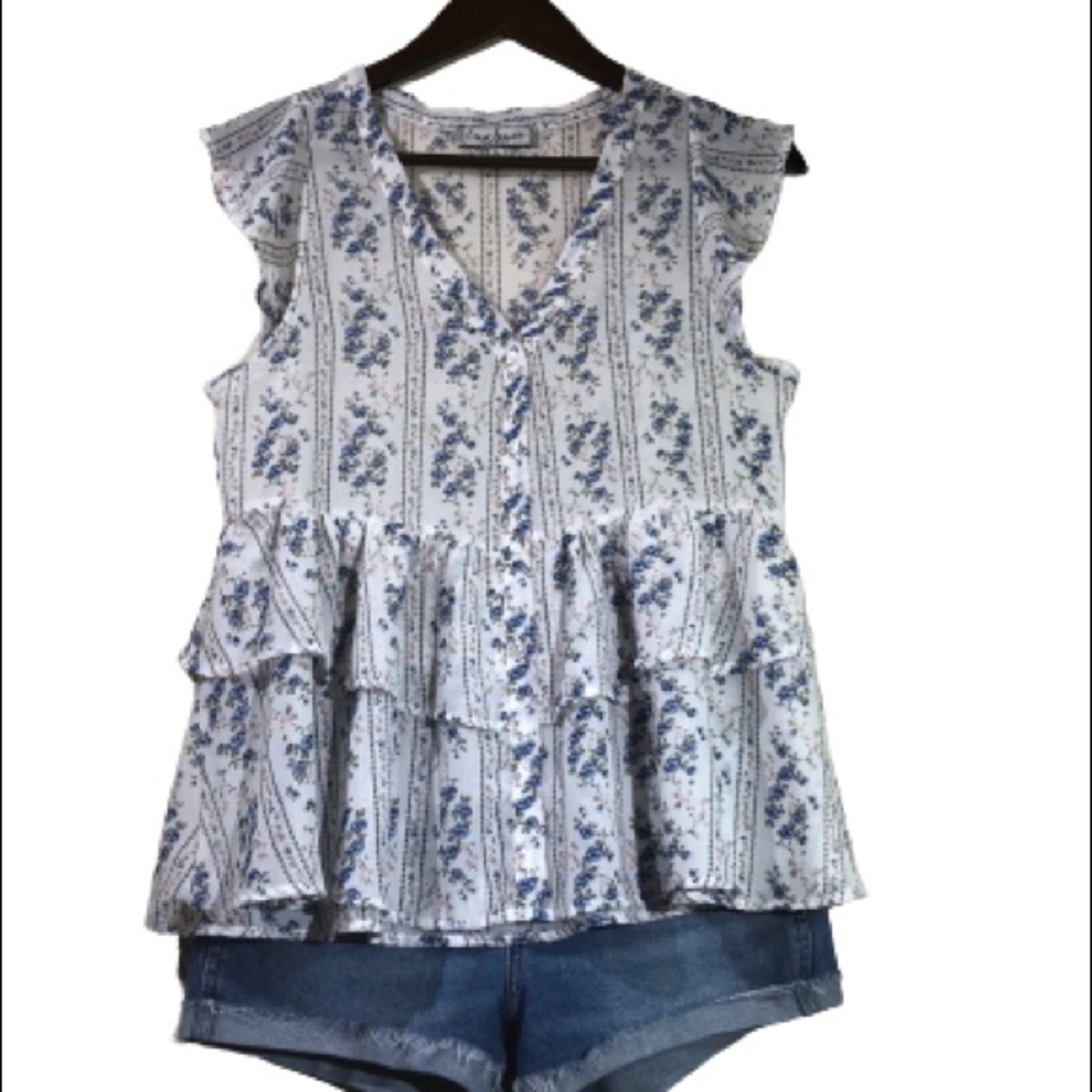 Floral Top Medium Sheet EUC